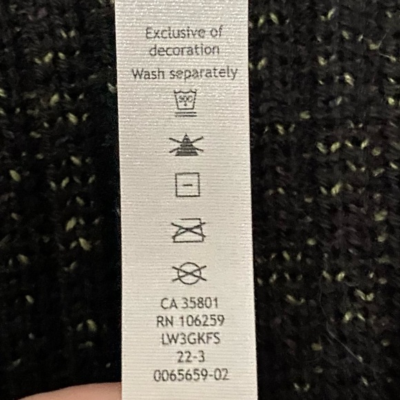 SOLD!!!  Lululemon Cotton Cashmere Wool Blend Cardigan Green & Black Size 10 - Picture 9 of 11